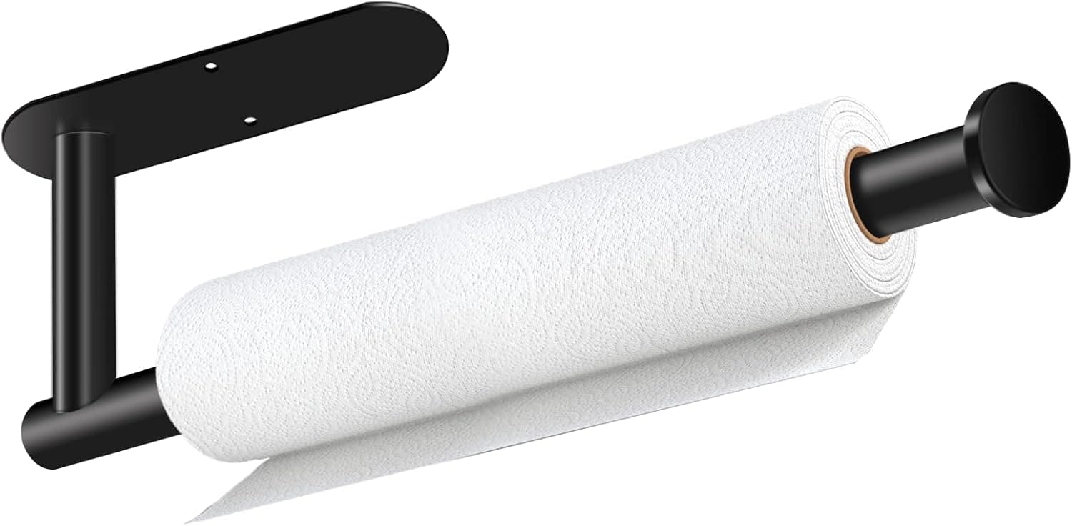 Paper Towel Holder, Self Adhesive or Drilling Under Cabinet, Stainless Steel